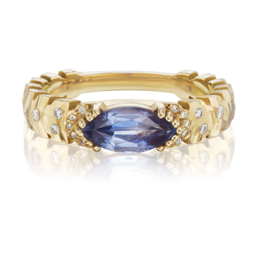 Dana Bronfman East-West Blue Sapphire Marquise Agra Ring