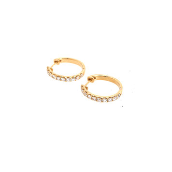 Elements by E79 Yellow Gold Diamond Huggie Earrings .88ct