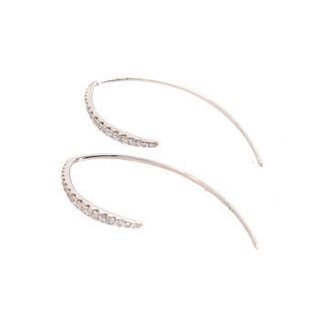 Elements by E79 White Gold Diamond J Earrings