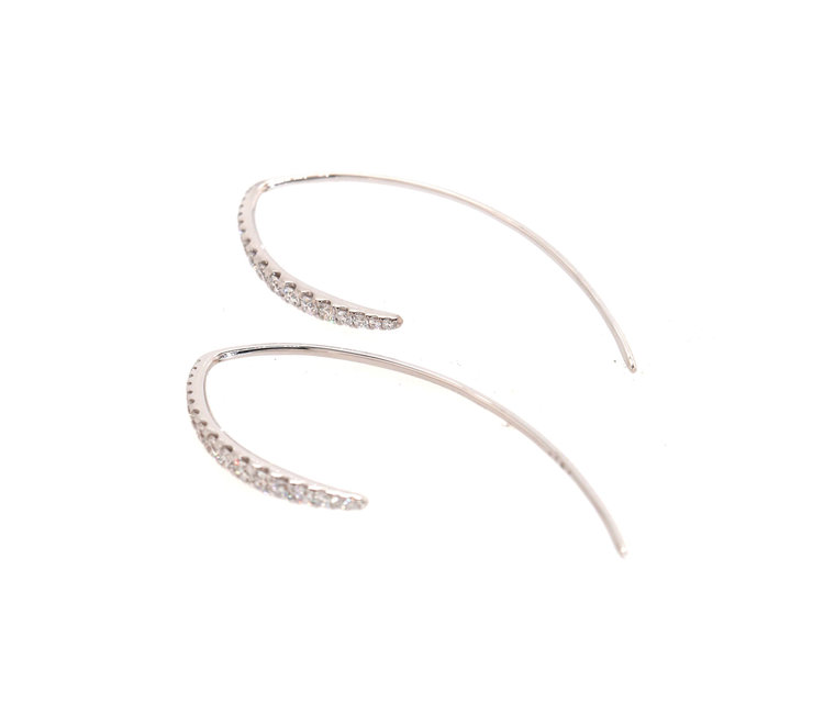 Elements by E79 White Gold Diamond J Earrings