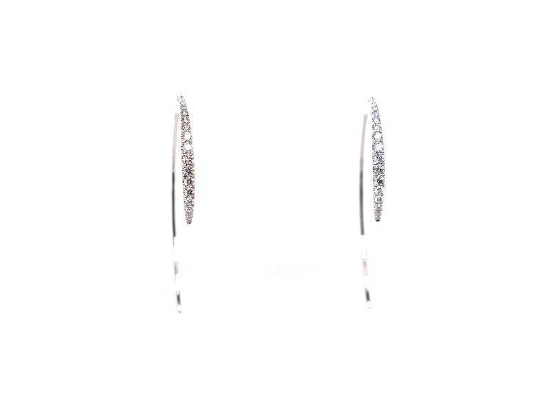 Elements by E79 White Gold Diamond J Earrings