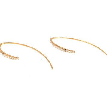 Elements by E79 Yellow Gold Diamond J Earrings