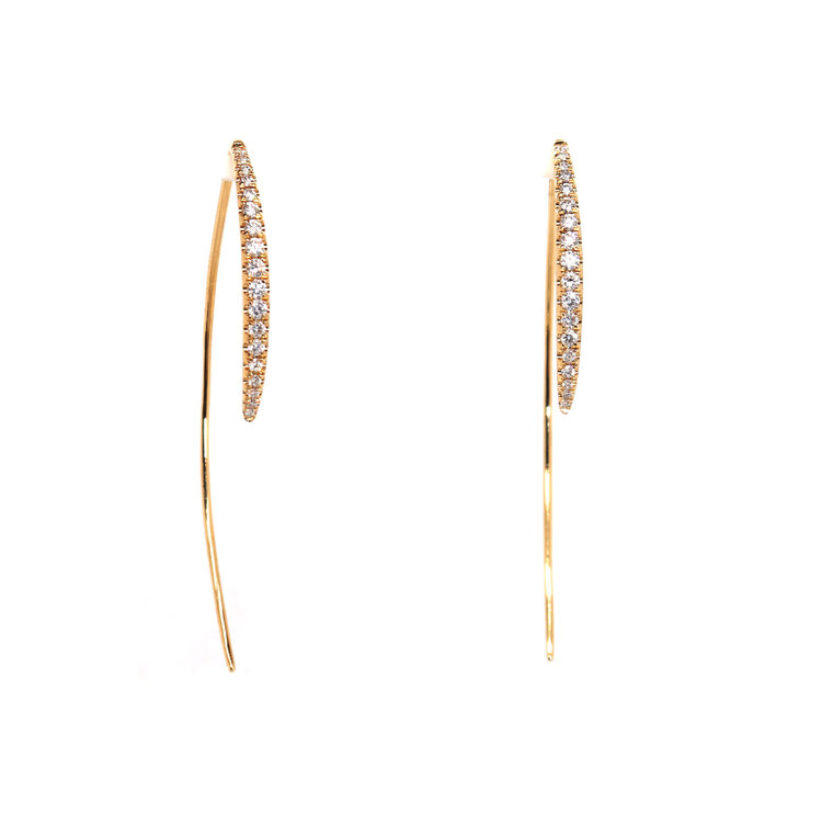 Elements by E79 Yellow Gold Diamond J Earrings