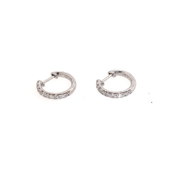 Elements by E79 White Gold Diamond Huggie Earrings