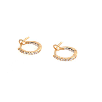 Elements by E79 Mini Yellow Gold Diamond Huggie Earrings