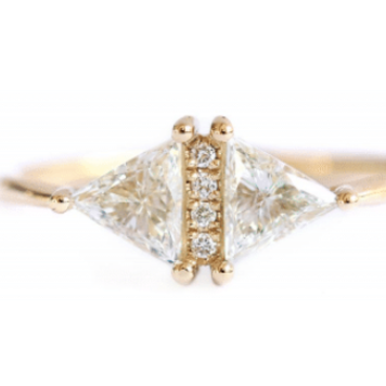 Artemer Vintage Diamond Triangle Ring - Delicate geometric engagement ring