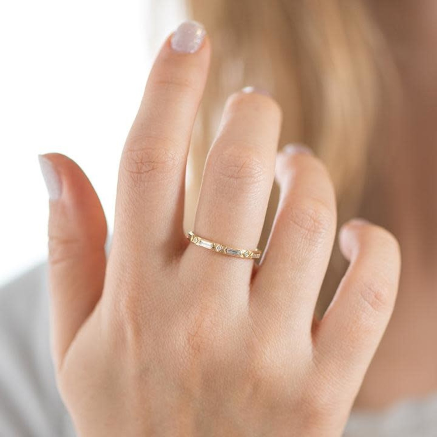 The Unique and Geometric - A Set of Golden Wedding Bands