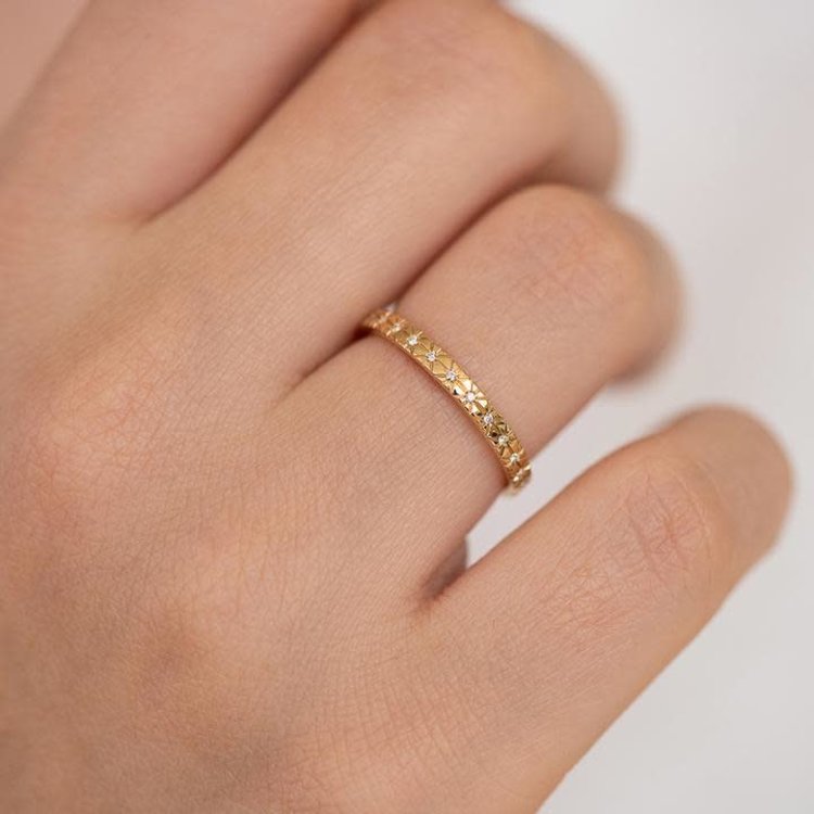 Artemer Star Diamond Wedding Band