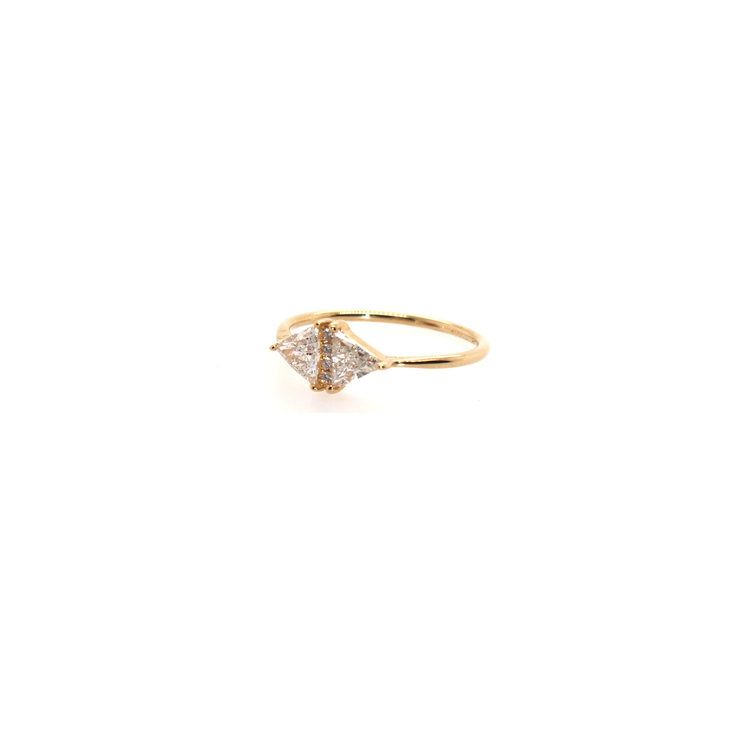 Artemer Vintage Diamond Triangle Ring - Delicate geometric engagement ring