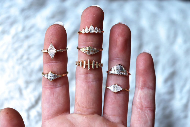 Artemer Spaced Needle Baguette Diamond Ring