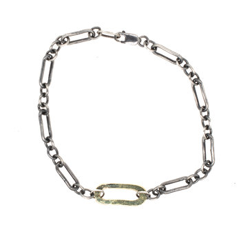 CFJ Fusion Oval Hammered Link Bracelet
