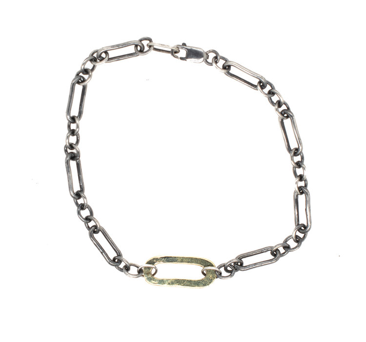 CFJ Fusion Oval Hammered Link Bracelet
