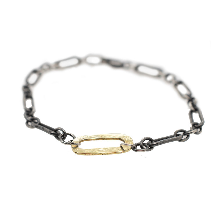 CFJ Fusion Oval Hammered Link Bracelet