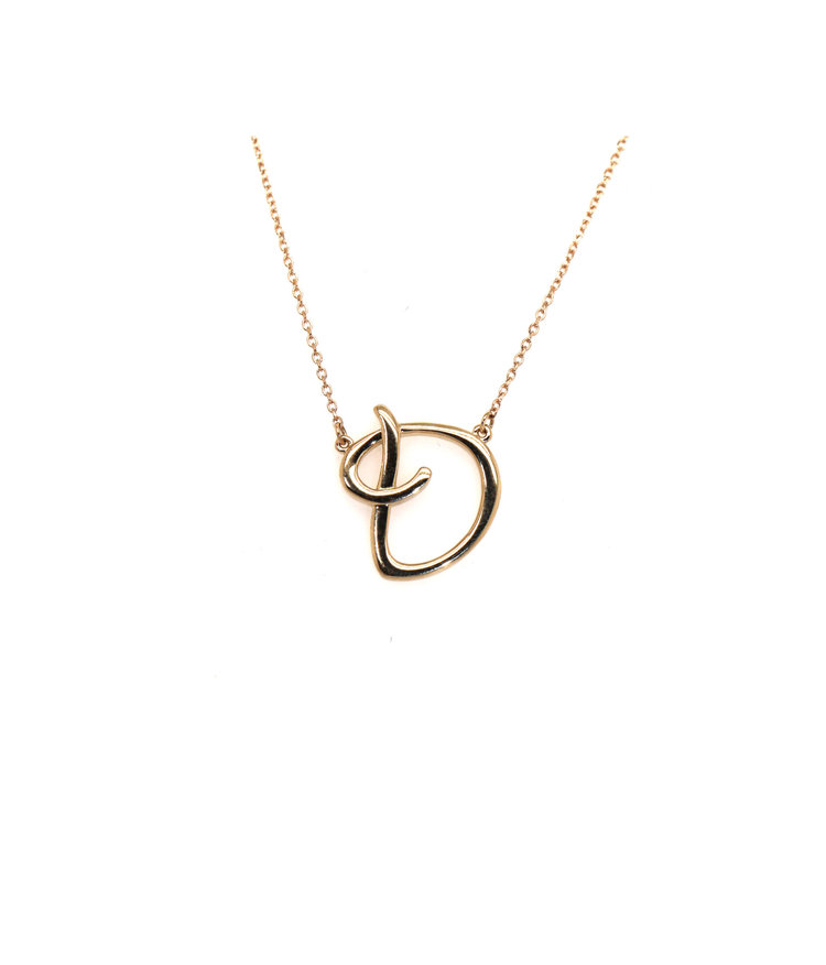 Elements by E79 Initial D Yellow Gold Necklace