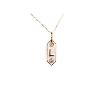 Elements by E79 Initial L Yellow Gold Necklace