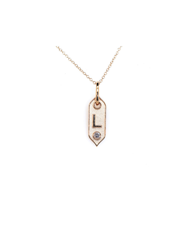 Elements by E79 Initial L Yellow Gold Necklace