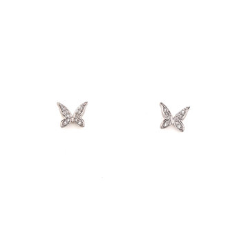 Elements by E79 Butterfly Diamond White Gold Single Stud Earring