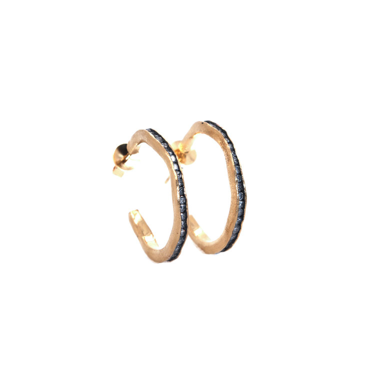 TAP Large Irregular Channel Set Diamond Set Earrings