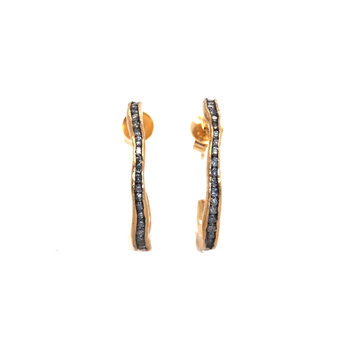 TAP Large Irregular Channel Set Diamond Set Earrings