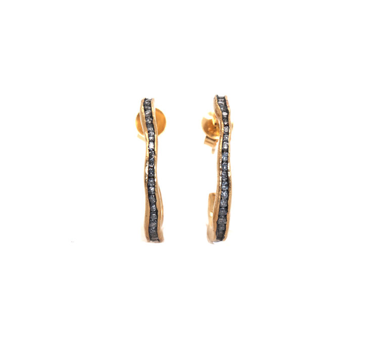 TAP Large Irregular Channel Set Diamond Set Earrings