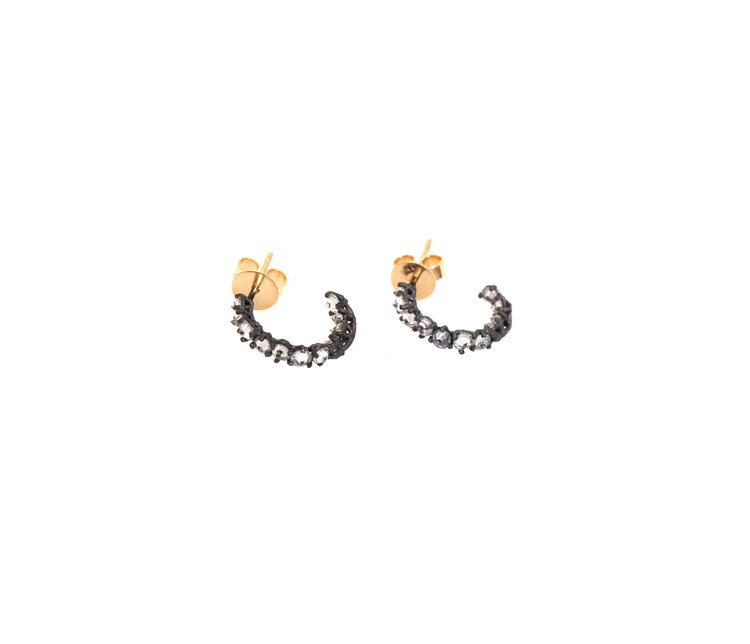 TAP Inverted Diamond Hoop Earrings -14mm