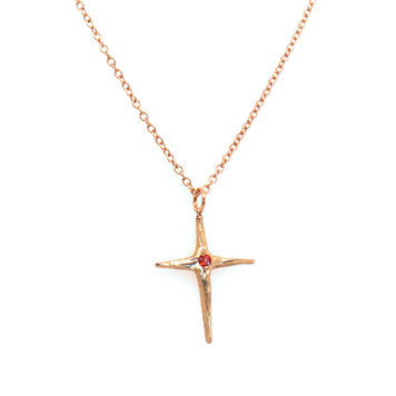 Robin Haley Pink Sapphire Cross