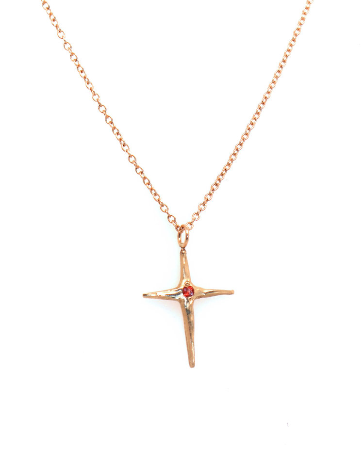 Robin Haley Pink Sapphire Cross