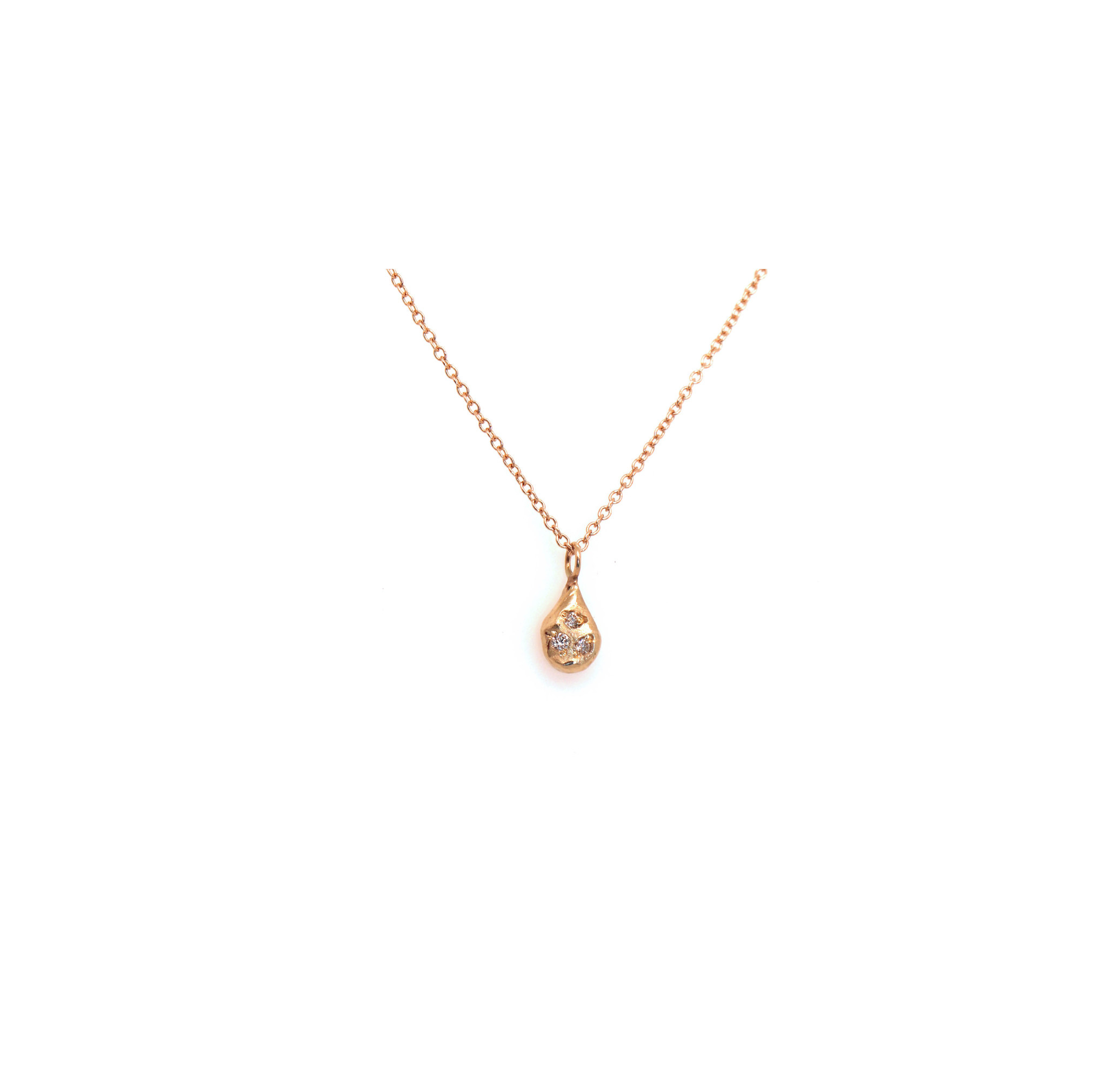 Tiny Diamond Teardrop Necklace 