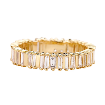 Artemer Bridge Eternity Band with Baguette and Trapeze Cut Diamonds