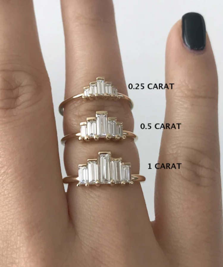 Artemer Baguette Engagement Ring 1CTW
