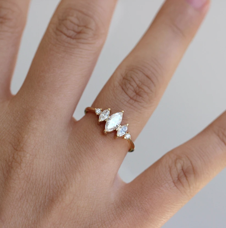 Artemer Marquise Diamond Engagement Ring - Art Deco Ring - L