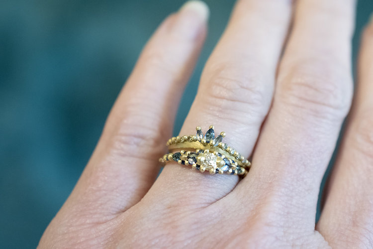 Polly  Wales Marietta Diamond and Sapphire Ring