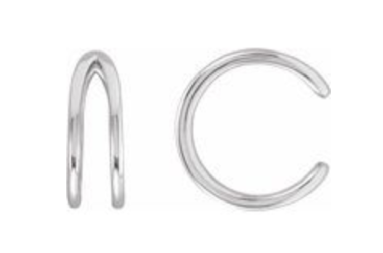 Elements by E79 White Gold Negative Space Ear Cuff