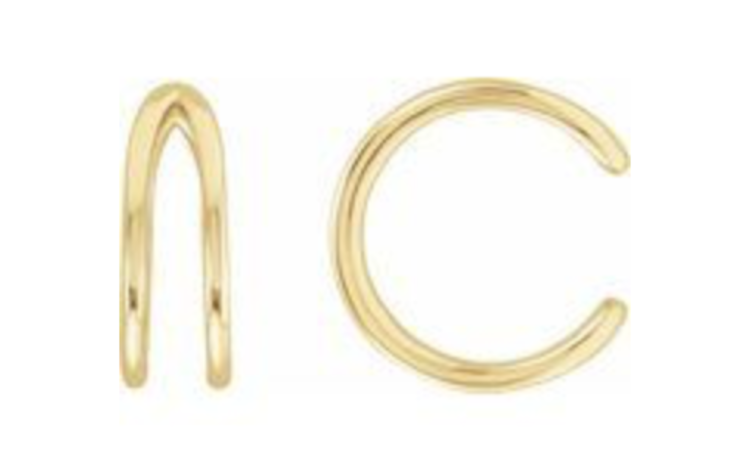 Elements by E79 Yellow Gold Negative Space Ear Cuff