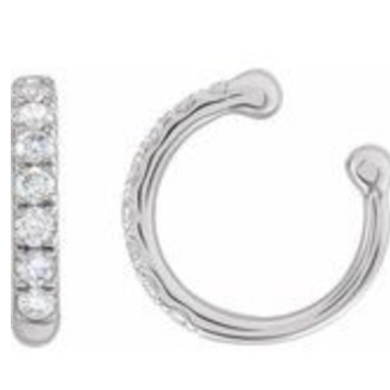 Elements by E79 White Gold Diamond Ear Cuff