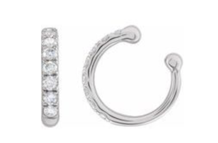 Elements by E79 White Gold Diamond Ear Cuff