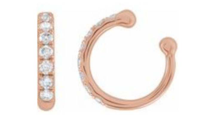 Elements by E79 Rose Gold Diamond Ear Cuff
