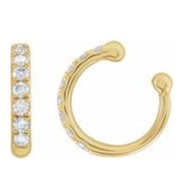 Elements by E79 Yellow Gold Diamond Ear Cuff