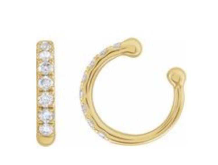 Elements by E79 Yellow Gold Diamond Ear Cuff
