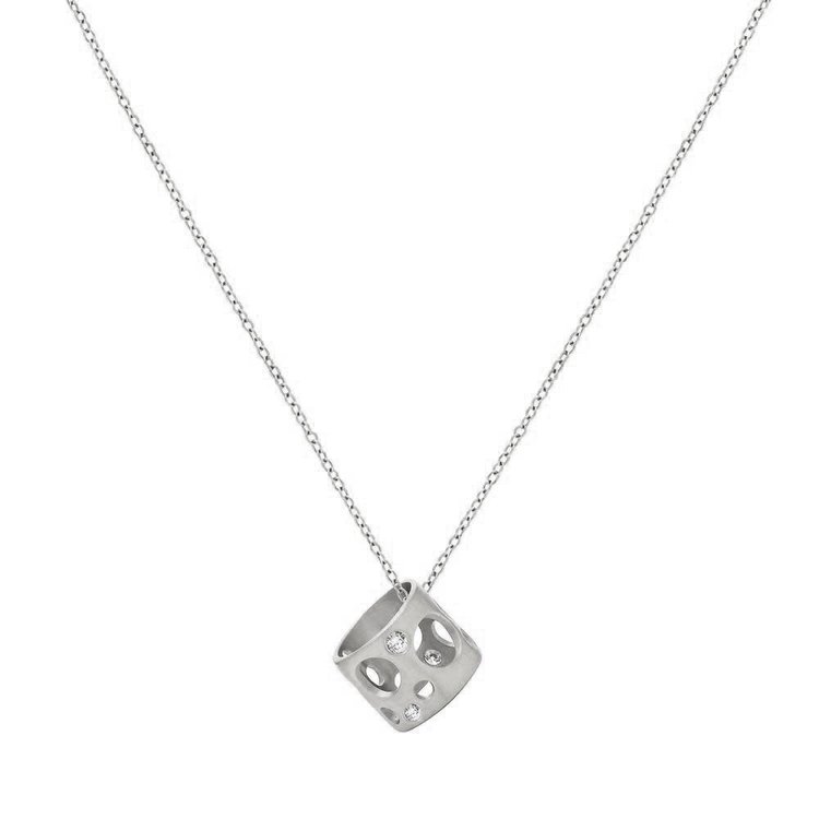 Dana Bronfman Small White Gold Holly Pendant