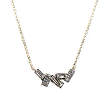 TAP Pin Set Baguette Diamond Necklace
