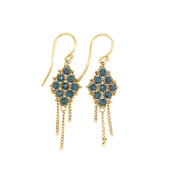 Amali Blue Diamond Textile Earrings