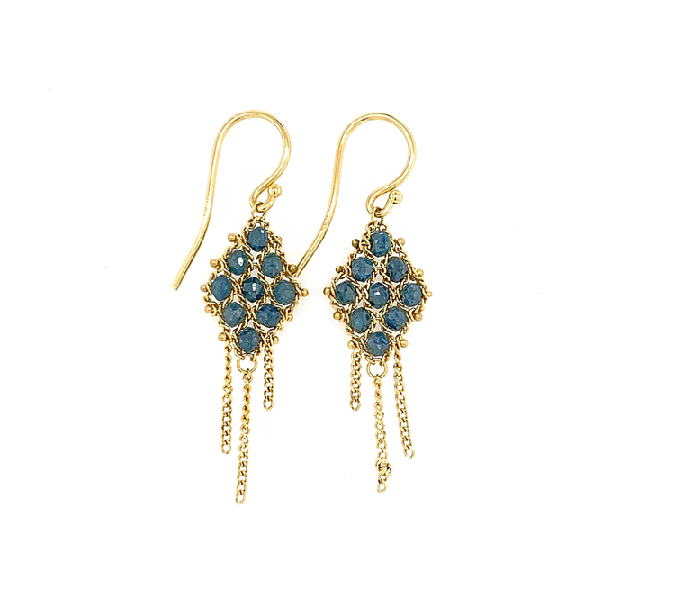 Amali Blue Diamond Textile Earrings