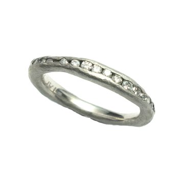 TAP Irregular Channel Set Sterling Silver Diamond Band