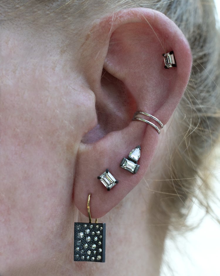 TAP Emerald Cut Diamond Stud Earrings