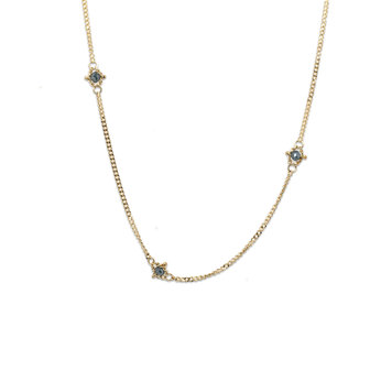 Amali Blue Diamond Textile Multi Station Necklace