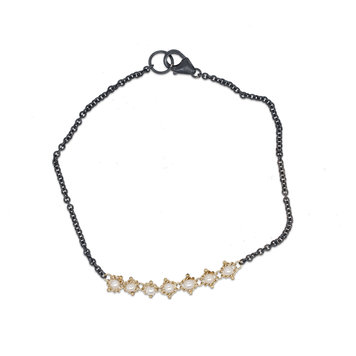 Amali Pearl Textile Station Oxidized Bracelet