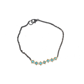 Amali Turquoise Textile Station Oxidized Bracelet