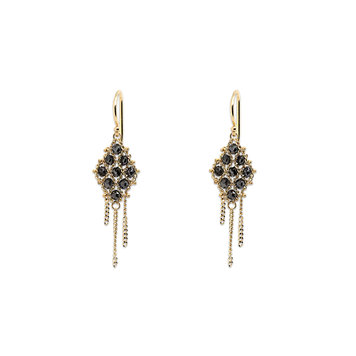Amali Black Diamond Textile Earrings