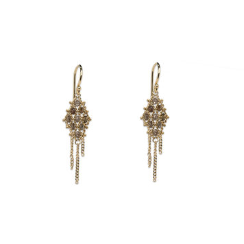 Amali Champagne Diamond Textile Earrings